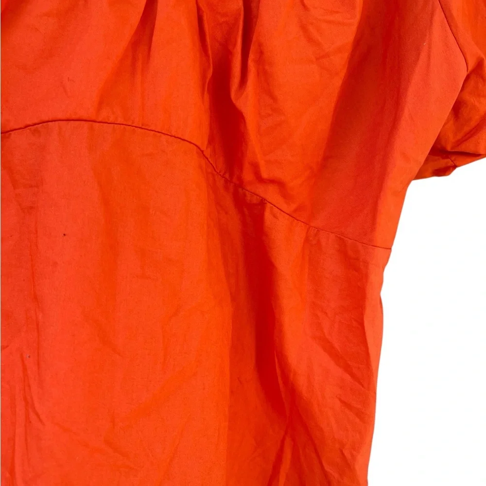 Old Navy Size Large Women’s Orange Ruffled puff sleeve Blouse smocked back